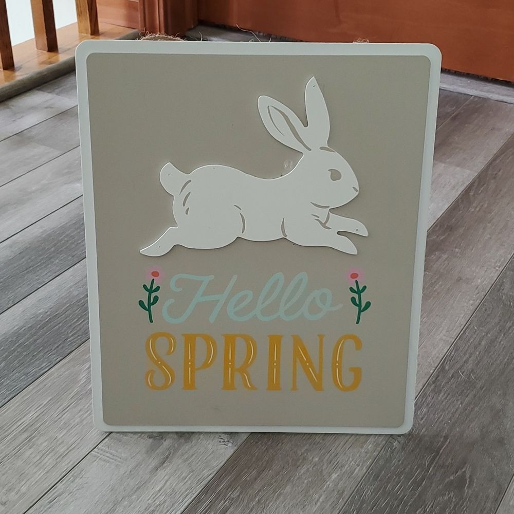Wooden Hello Spring Sign